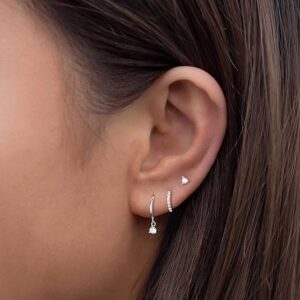 Lightweight Sterling Silver/Gold Huggie Hoop Earrings