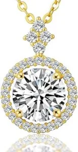 Moissanite Halo Necklace